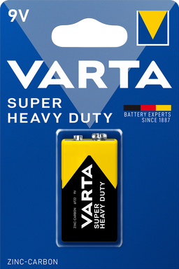 Varta Super Heavy Duty  9V zinc carbon 6F22