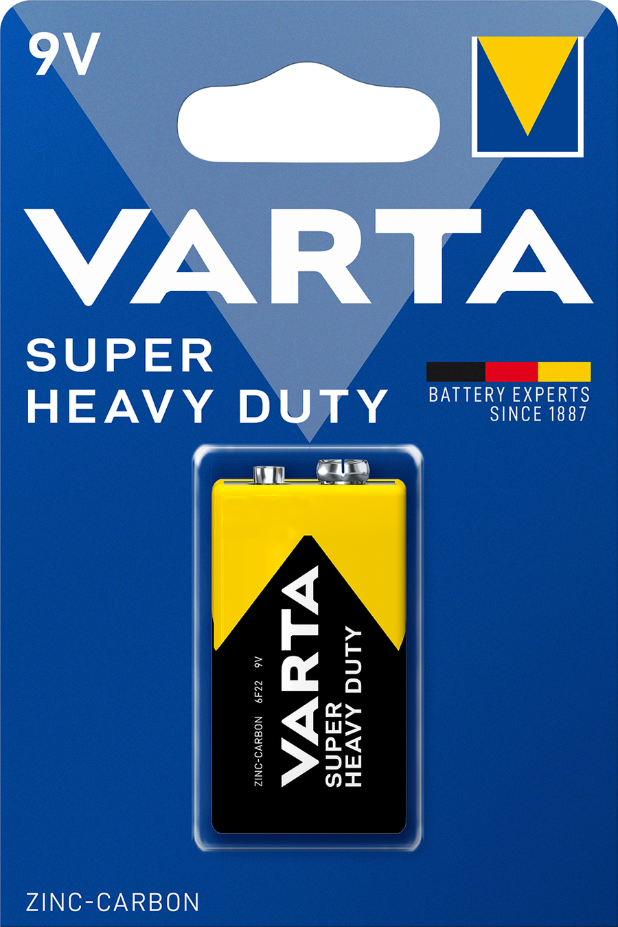 Varta Super Heavy Duty  9V zinc carbon 6F22