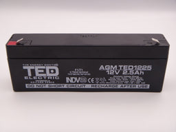 Acumulator 12V 2.5Ah VRLA, AGM 178mm x 35mm x 60mm TED