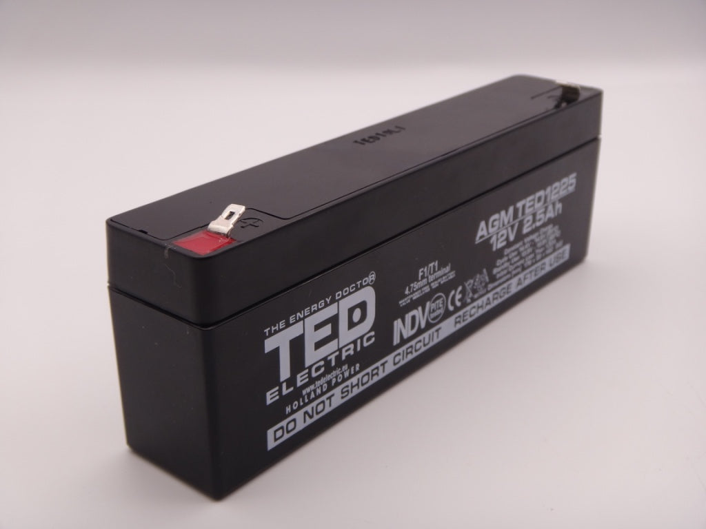 Acumulator 12V 2.5Ah VRLA, AGM 178mm x 35mm x 60mm TED