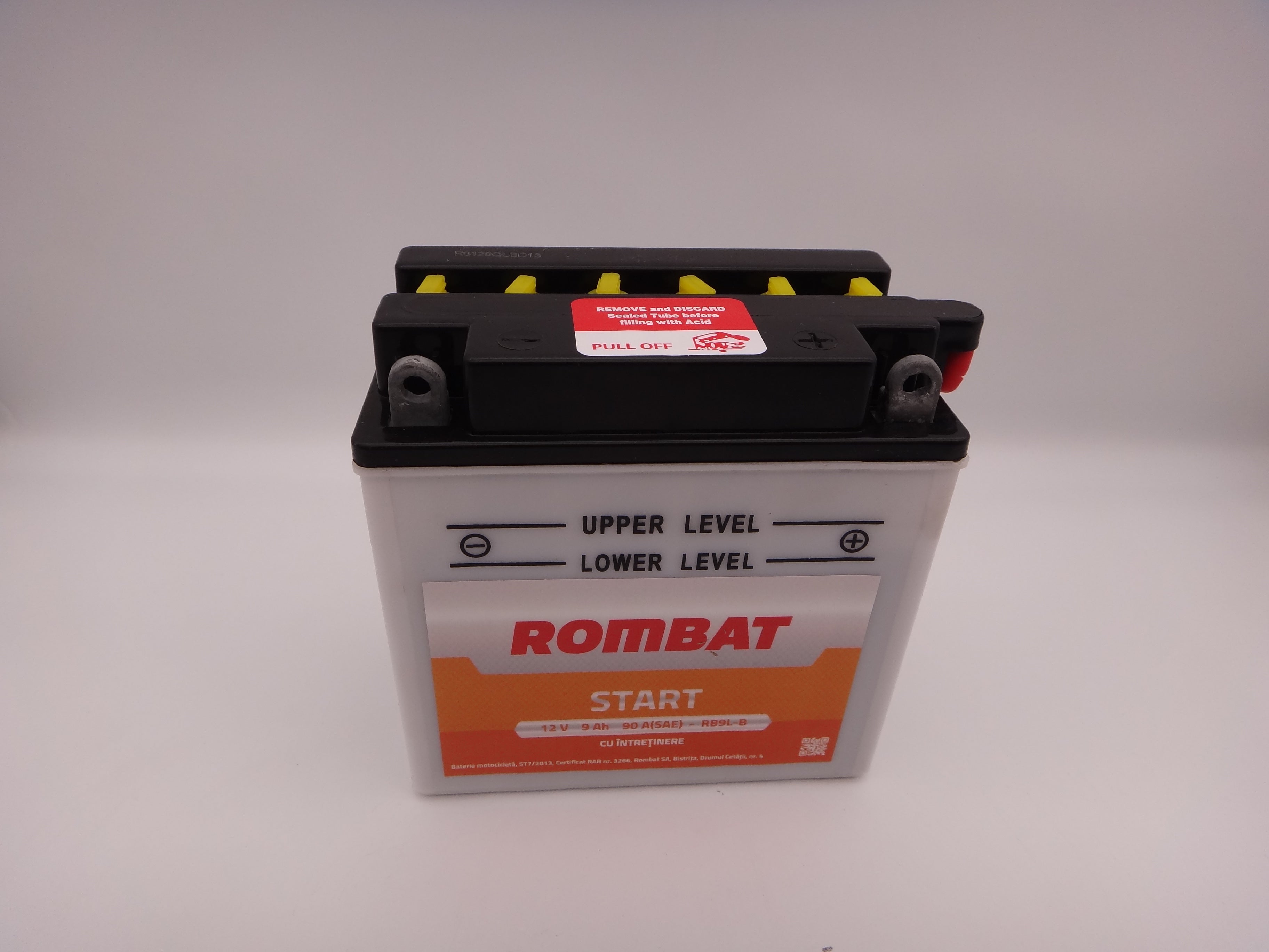 Baterie moto, scuter, atv 12V 9Ah curent pornire 90A SAE RB9L-B Rombat