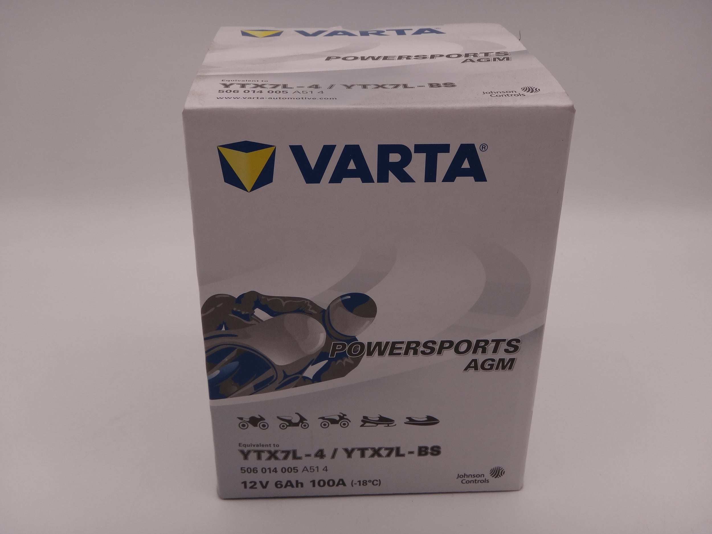 Varta YTX7L-BS baterie moto, YTX7L-4 scuter, atv 12V 6Ah AGM 100A cod 506014005