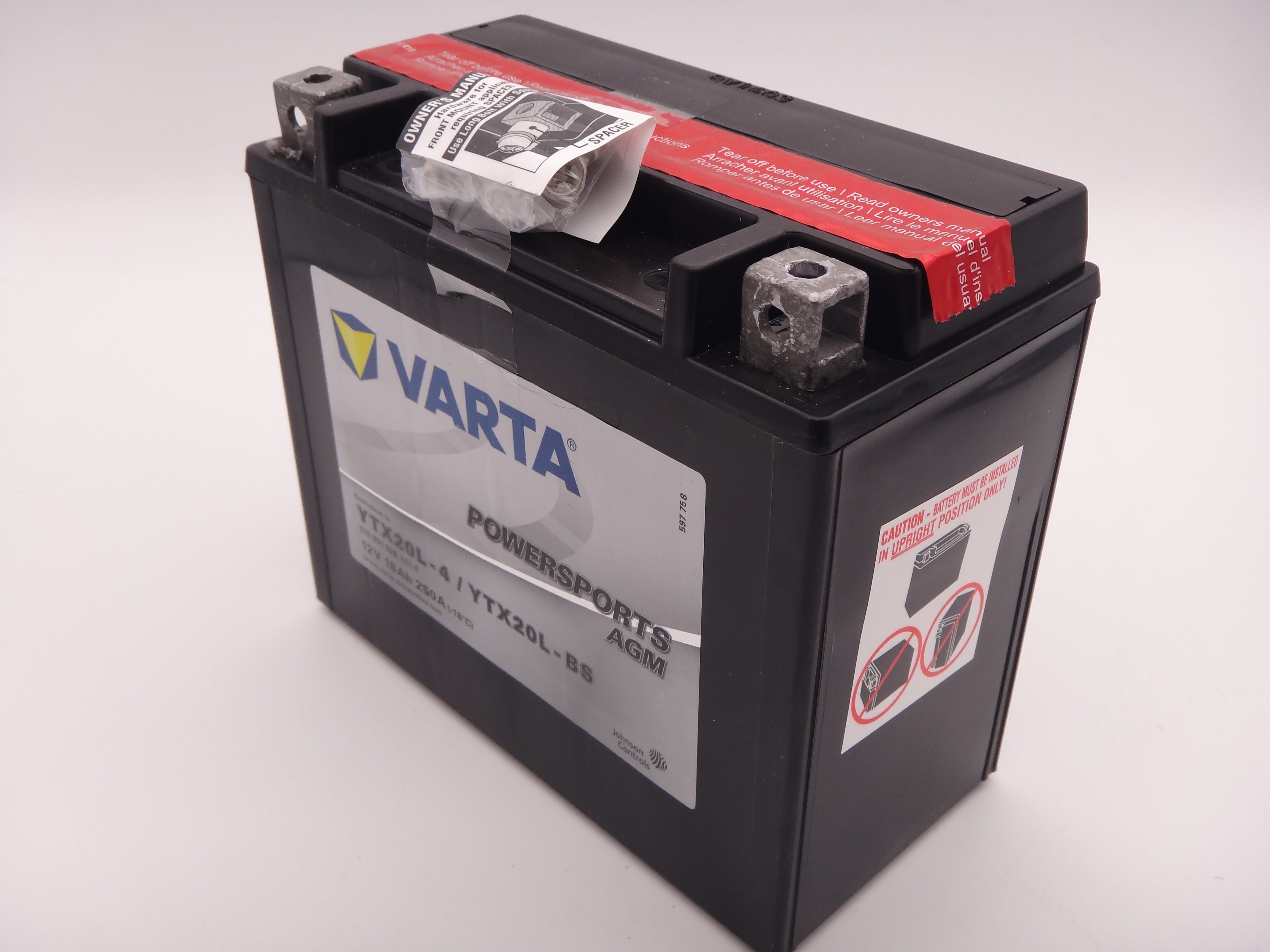Varta YTX20L-BS baterie moto, YTX20L-4 atv 12V 18Ah 250A, PowerSports AGM 518901026A514