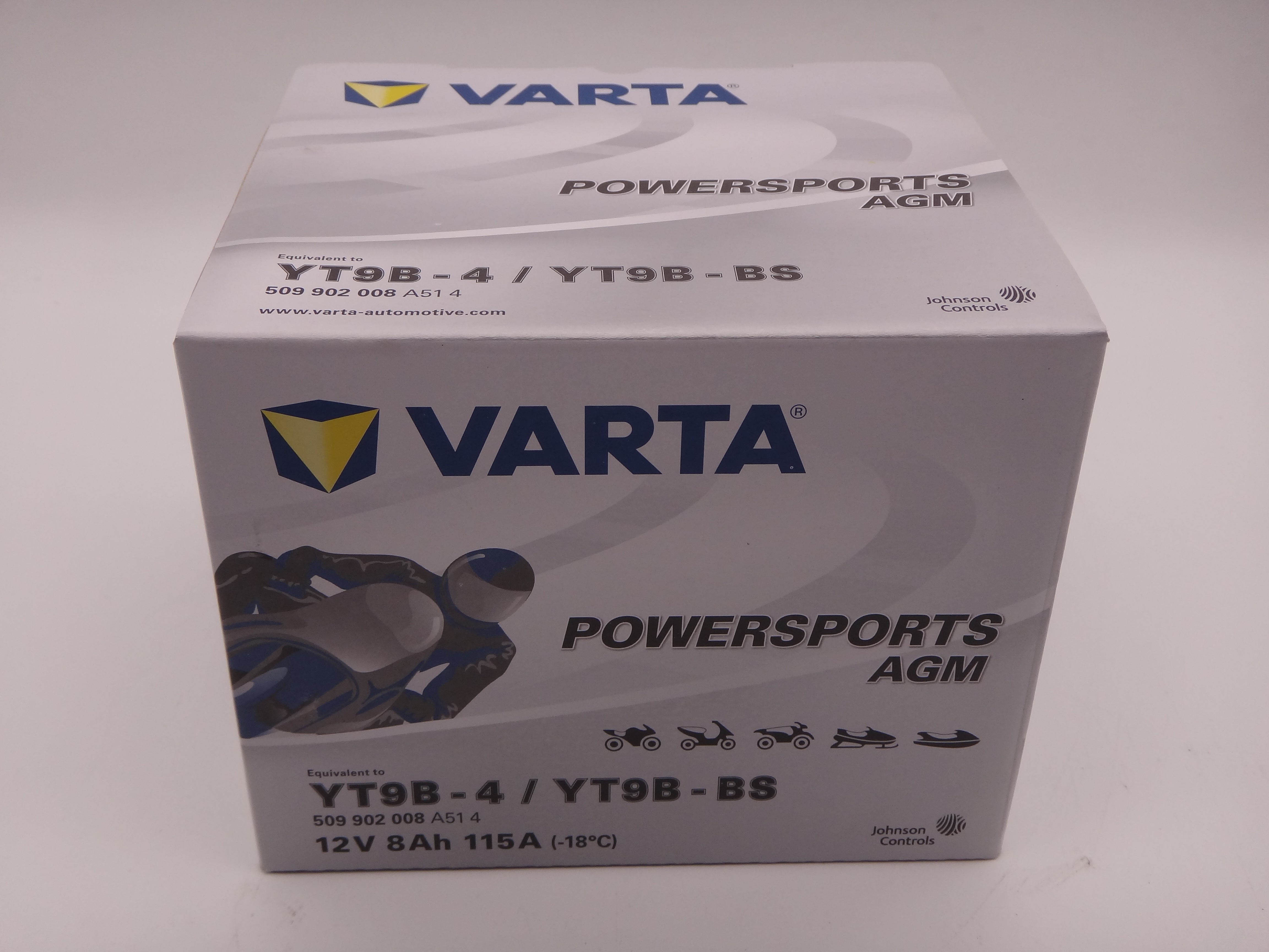 Varta YT9B-BS baterie moto, YT9B-4 scuter, atv 12V 8Ah AGM 115A cod 509902008