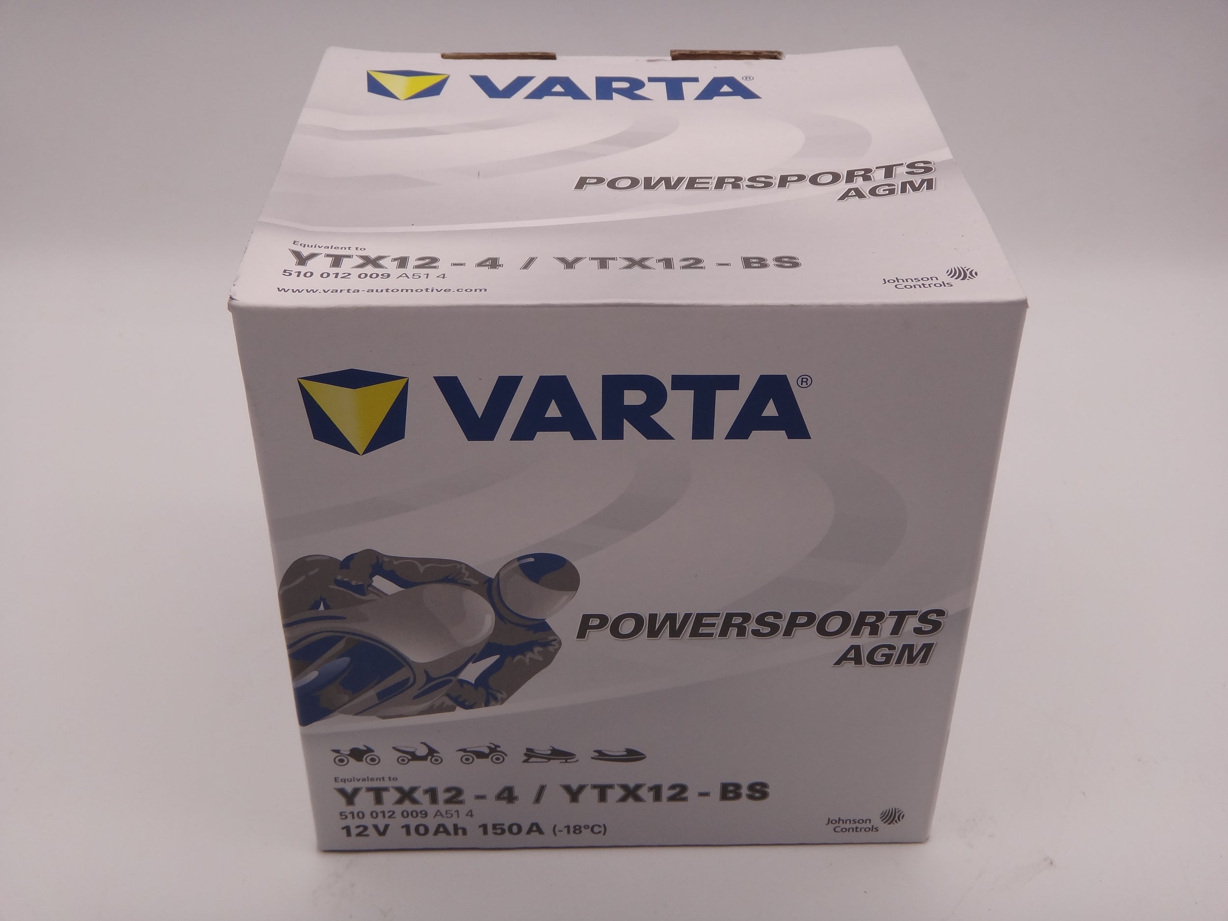 Varta YTX12-BS baterie moto, YTX12-4 scuter, atv 12V 10Ah AGM 150A cod 510012009