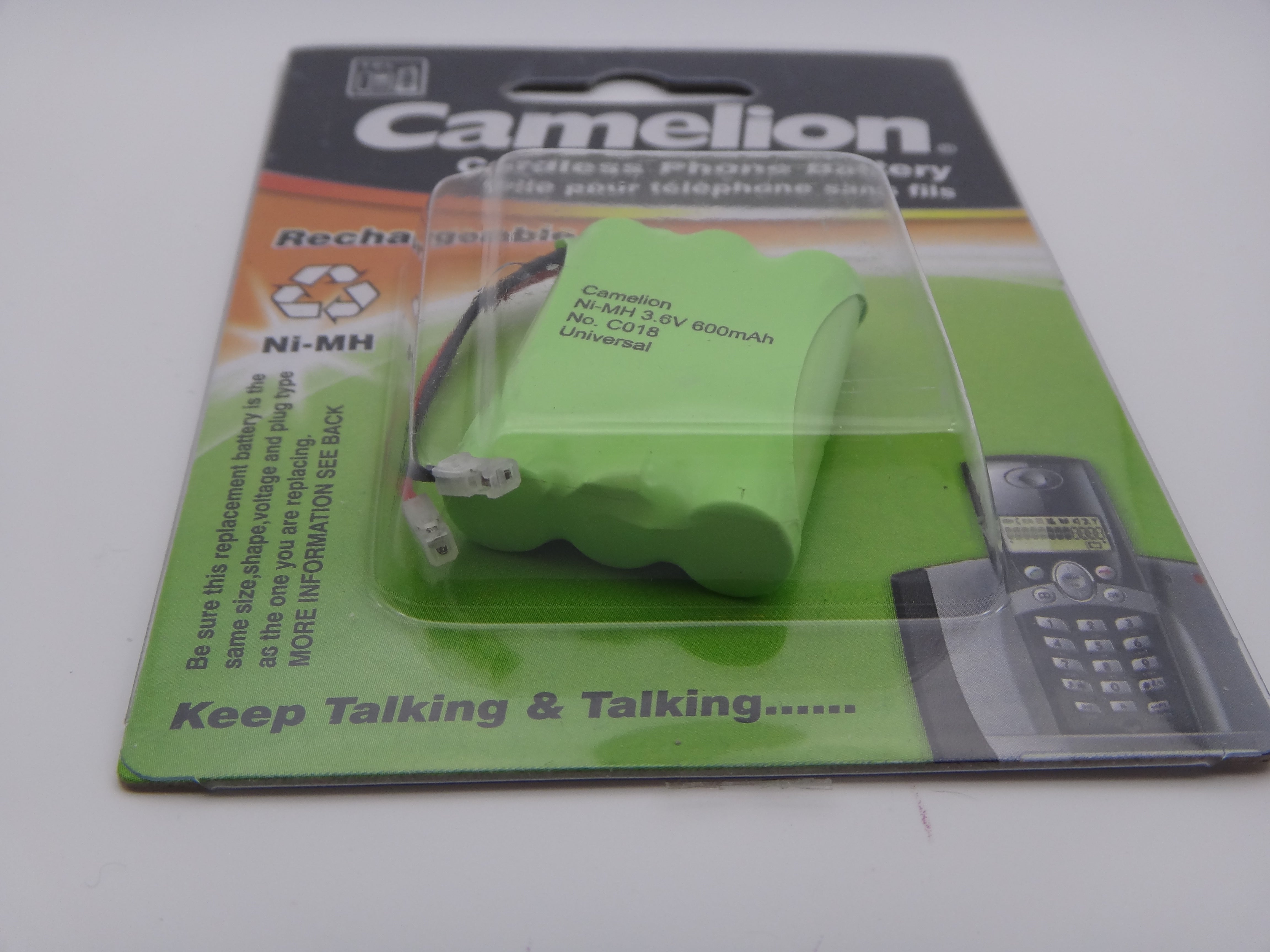 Camelion acumulator telefon cordless 3.6V, C018, T207, 600mAh pentru Panasonic KX, Samsung SP, Sharp UX