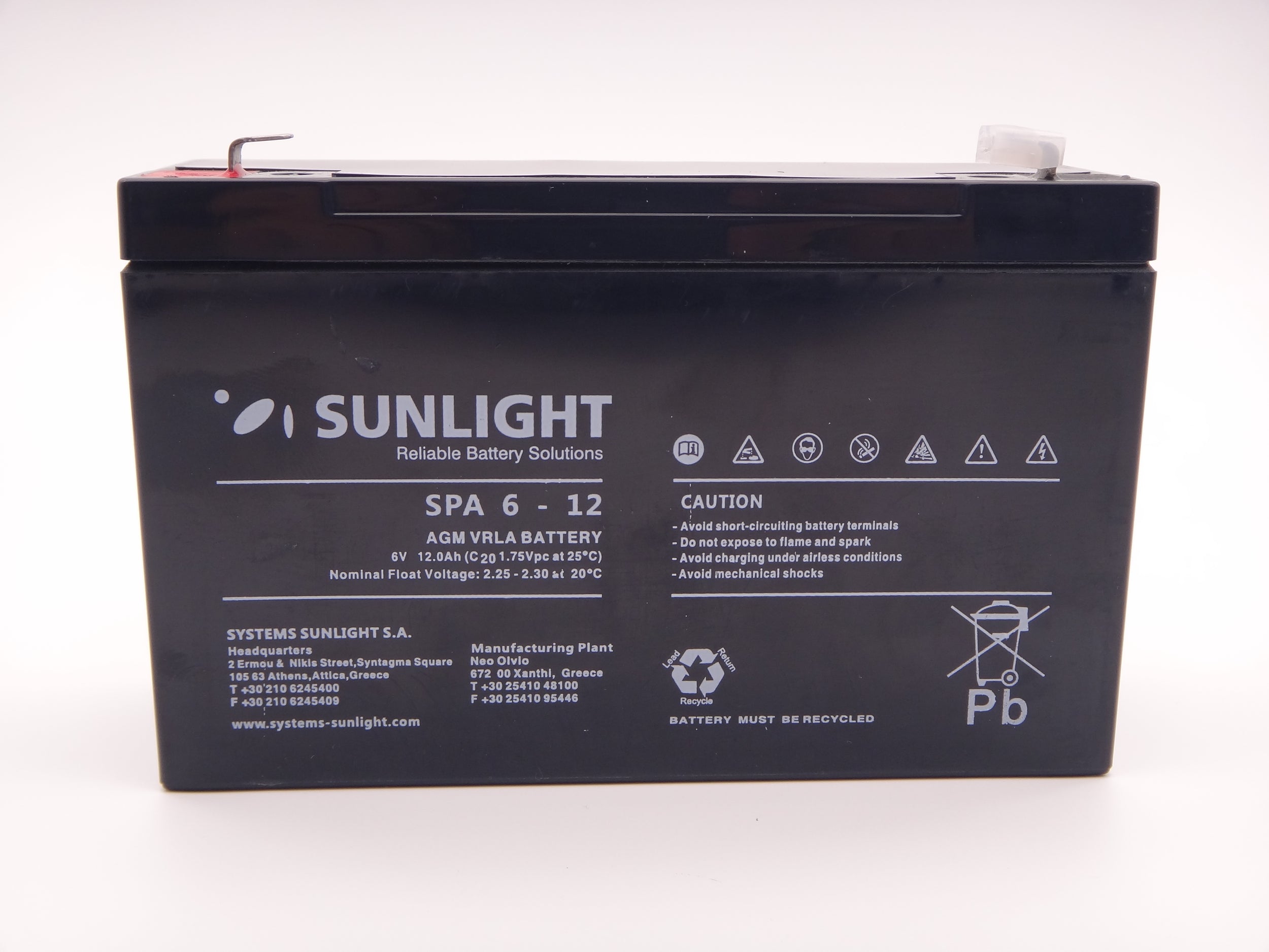 SUNLIGHT, SPA 6-12, acumulator AGM VRLA 6V 12Ah