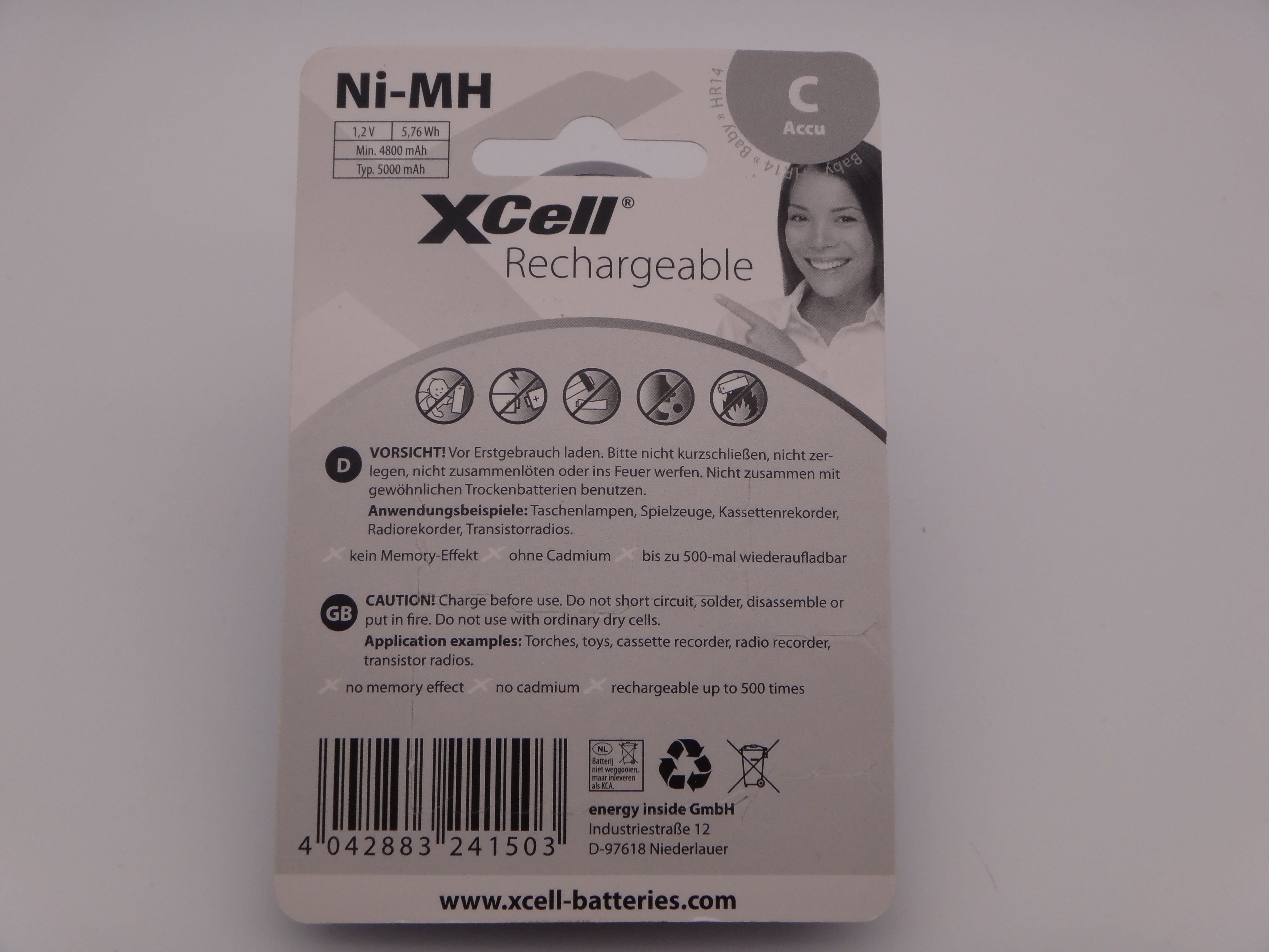 Xcell acumulator HR14 C Ni-MH 5000mAh 1,2V 5,76Wh