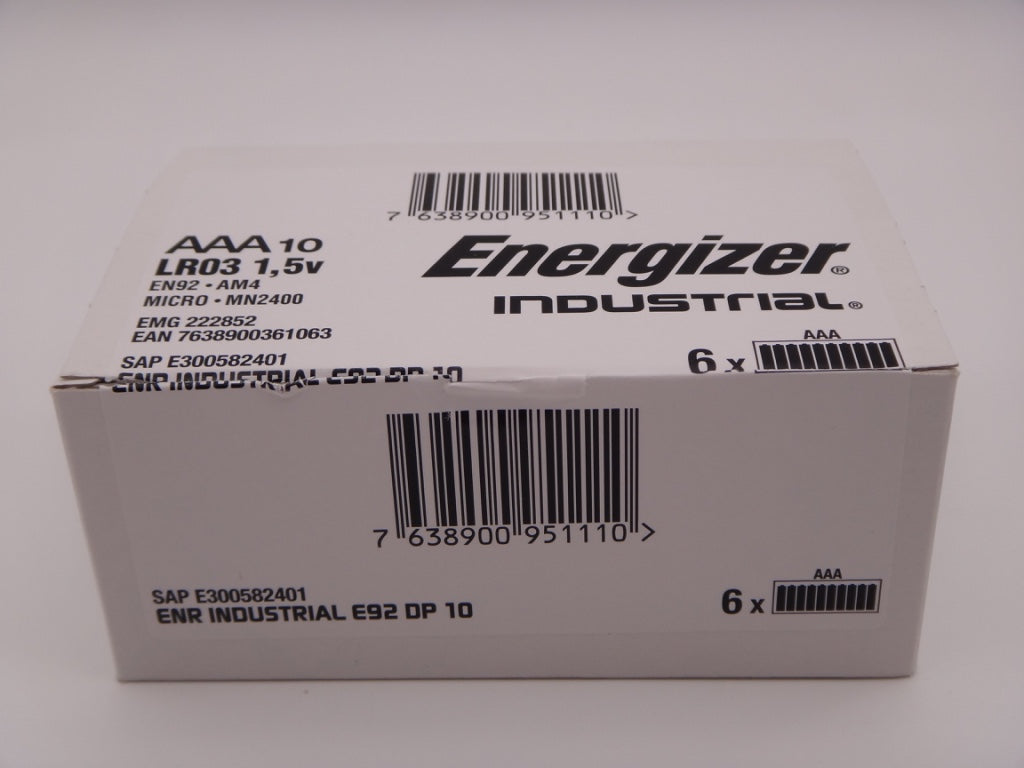 Baterii Energizer industrial alcalina AAA LR03 1.5V R3 set 10 bucati