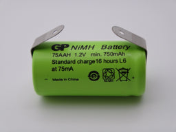 GP 75AAH acumulator industrial 2/3AA 750mAh Ni-Mh 1.2V 2/3R6 cu lamele pentru lipire