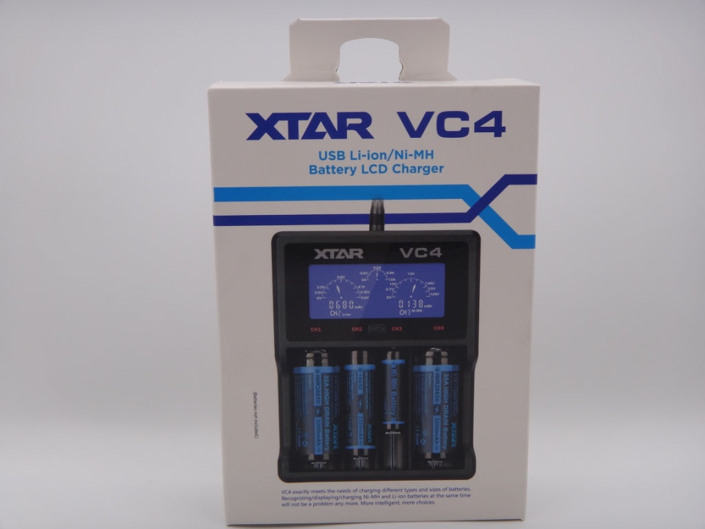 Incarcator XTAR VC4 Li-Ion și Ni-Mh 1,2V 3,6V 3,7V 18500, 18650, 18700, 22650, 26650 etc.