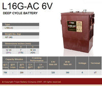 TROJAN L16G-AC acumulator tractiune electrica 6V 390Ah C20 DEEP CYCLE