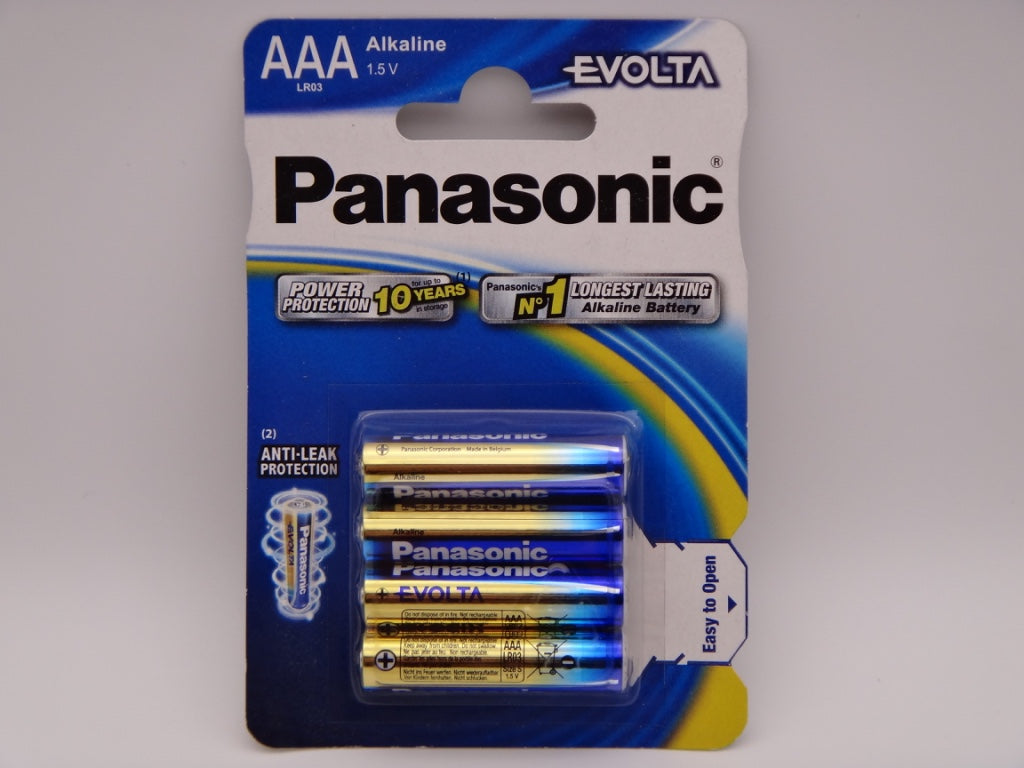 Panasonic Evolta baterii alcaline LR03 AAA 1.5V AM4 MN2400 blister 4 protectie scurgere