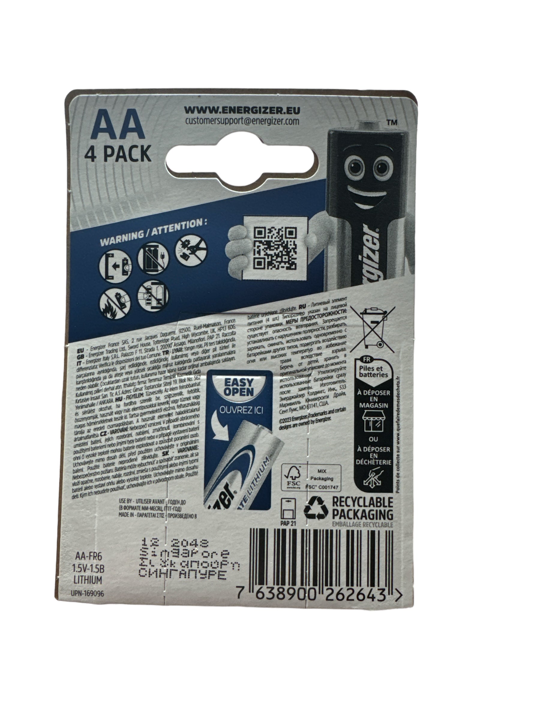 Energizer baterii ultimate lithium LR6 AA 1,5V blister 4