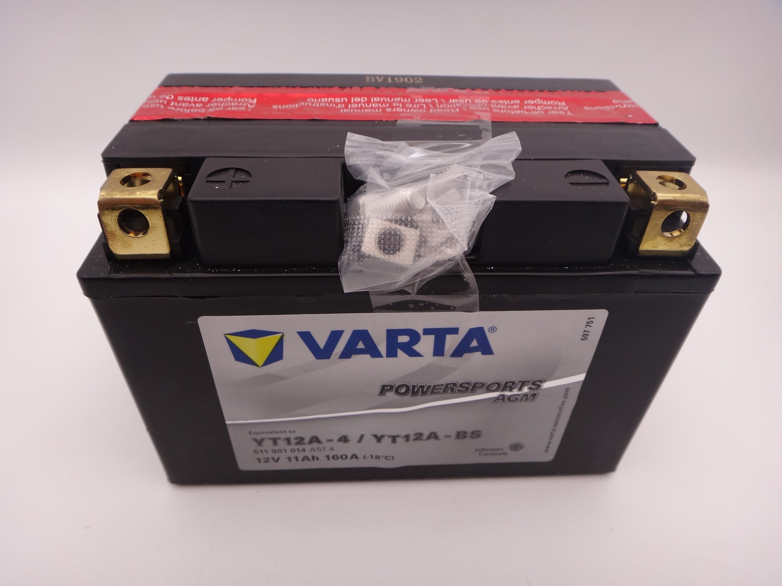 Varta YT12A-BS baterie moto, YT12A-4 scuter, atv 12V 11Ah AGM 160A cod 511901014