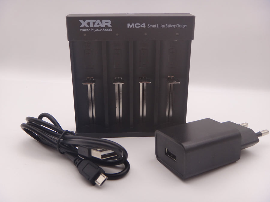 XTAR MC4 Incărcător acumulatori Li-Ion 3.6V, 3.7V IMR, ICR, INR cu adaptor 1A priza inclus