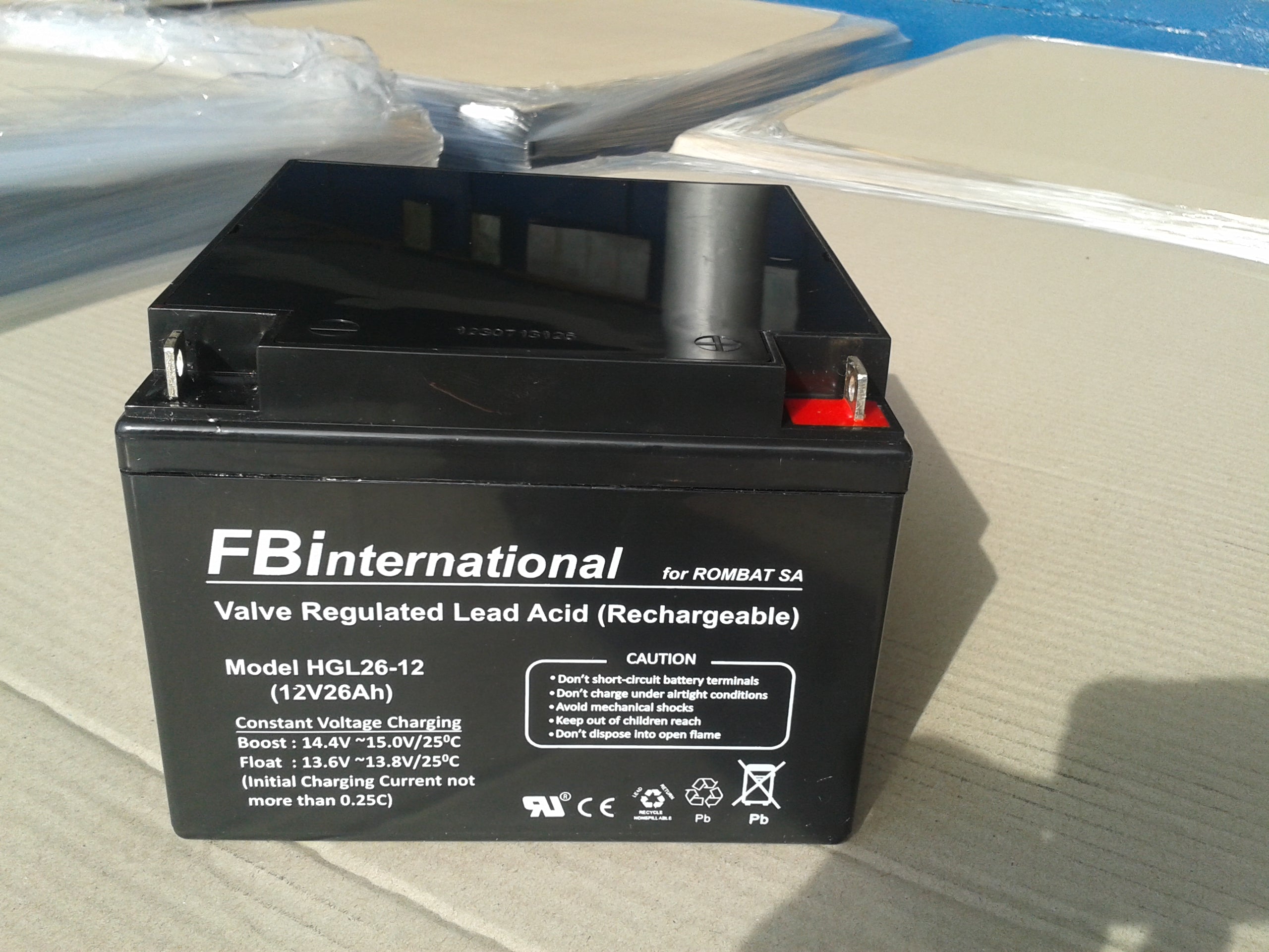 Acumulator 12V 26Ah VRLA, GEL, AGM FBinternational for ROMBAT