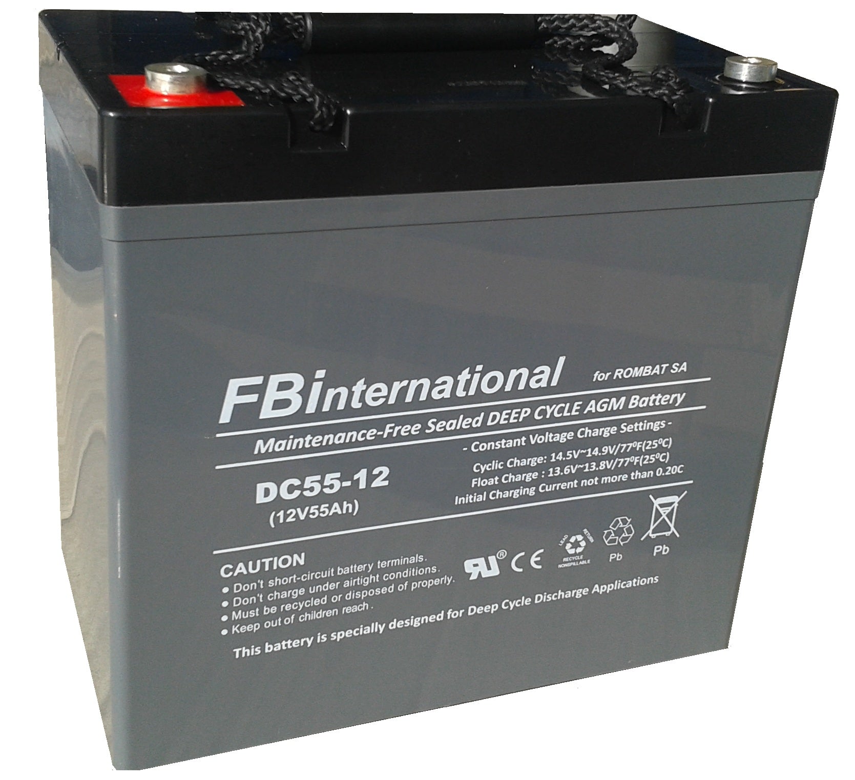 Acumulator 12V 55Ah VRLA, GEL 230x138x208mm FBinternational for ROMBAT DCG55-12