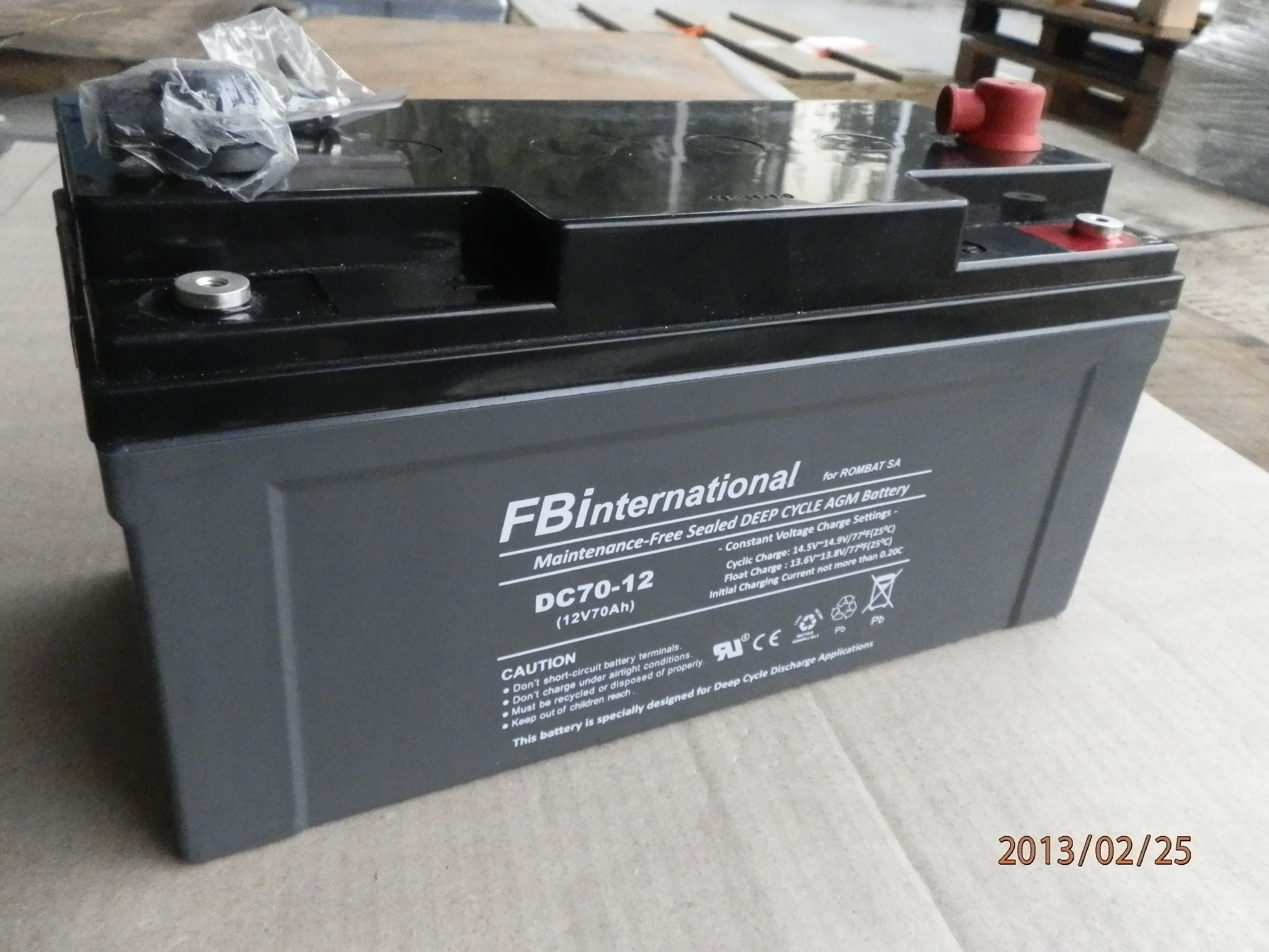 Acumulator 12V 70Ah VRLA, AGM 350x165x175mm FBinternational for ROMBAT DC70-12