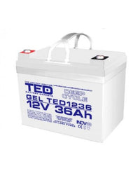 Acumulator carucior electric, scuter electric 12V 36Ah Gel TED 1236 cu prindere surub M6