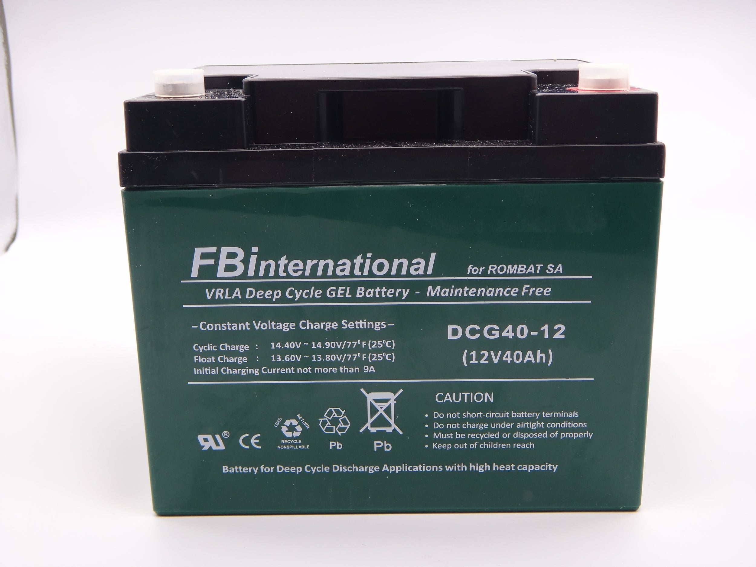 Acumulator 12V 40Ah VRLA, GEL 199x166x173mm pentru carucior electric FBinternational for ROMBAT