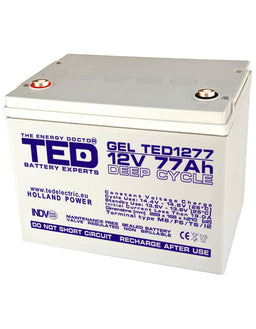 Acumulator VRLA 12V 77Ah GEL TED Electric TED1277 pentru UPS, carucior electric