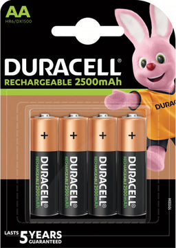 Acumulatori AA Duracell 2500mAh HR6, 1.2V blister 4 Ni-Mh