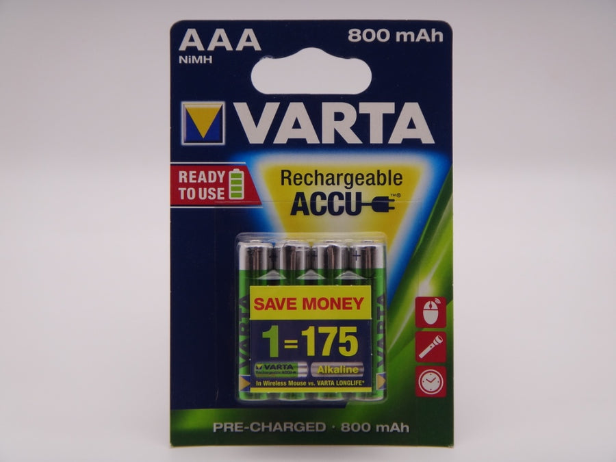 Varta HR03 AAA 800mAh 1.2V Ni-Mh acumulatori ready to use blister 4 cod 56703