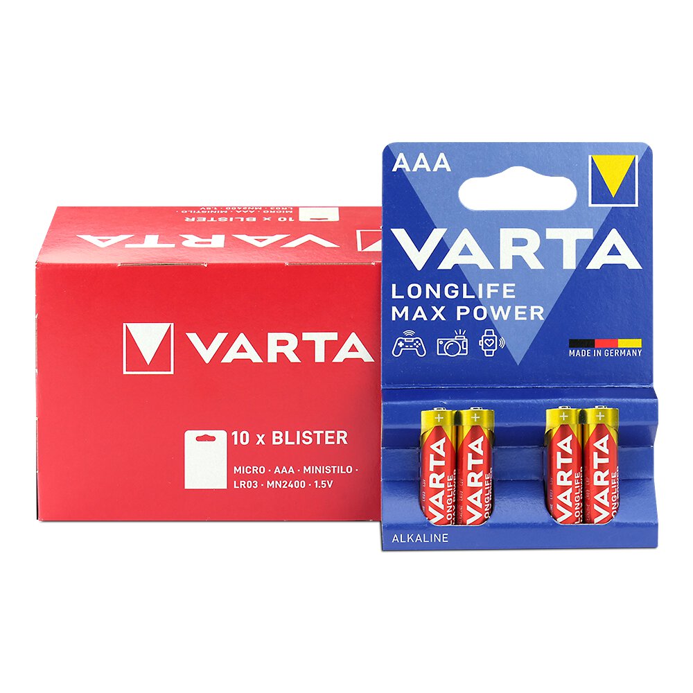 Varta Longlife Maxpower LR03 AAA 1.5V baterii alcaline blister 4