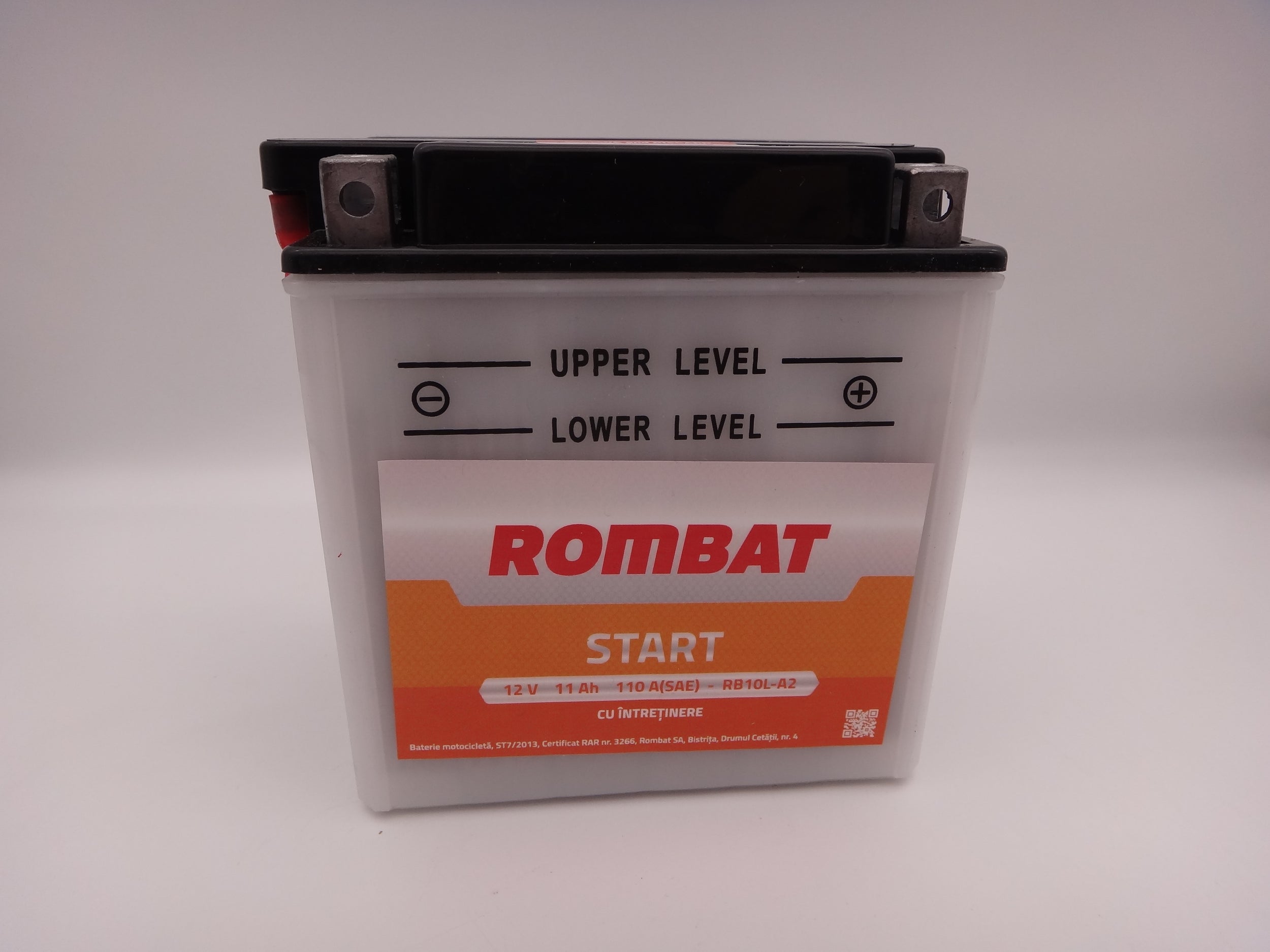 Baterie moto, scuter, atv 12V 11Ah curent pornire 110A SAE RB10L-A2 Rombat