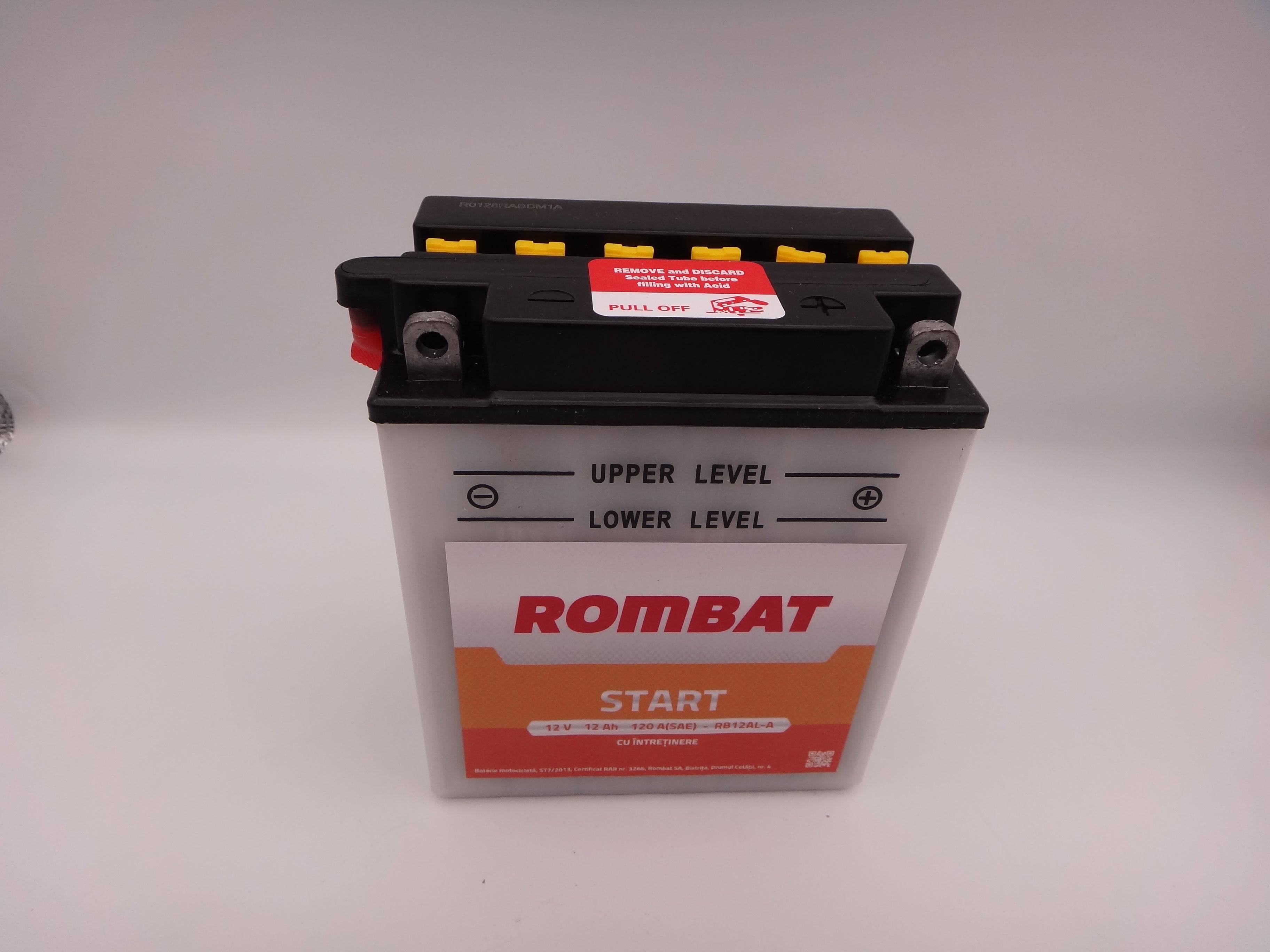 Baterie moto, scuter, atv 12V 12Ah curent pornire 135A SAE RB12AL-A Rombat