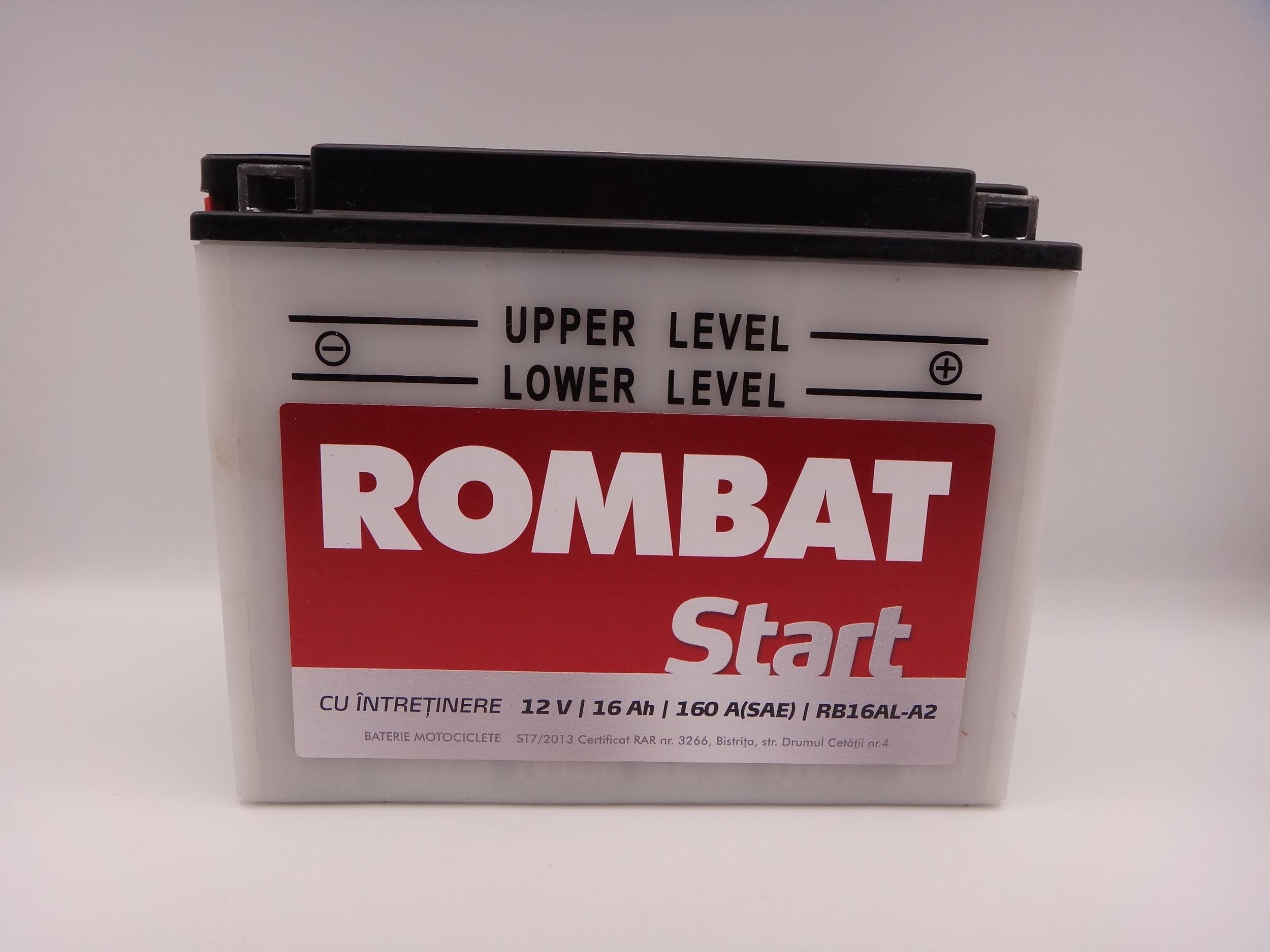 Baterie moto, scuter, atv 12V 16Ah curent pornire 190A SAE RB16AL-A2 Rombat