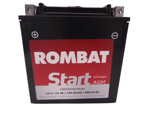 Baterie moto, scuter, atv Rombat 12V 14Ah 230A, AGM Gel RBX16-BS