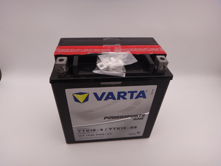 Varta YTX16-BS baterie moto, YTX16-4 scuter, atv 12V 14Ah AGM 210A INV cod 514902 022A514