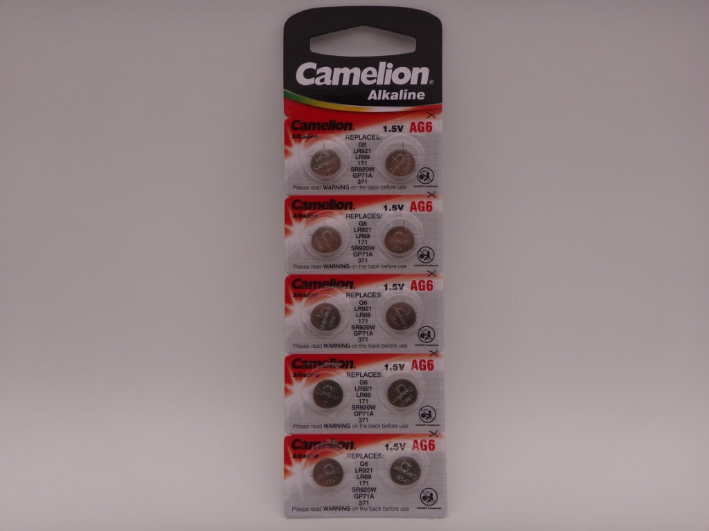 Camelion AG6, baterie ceas 1.5V alcalina, LR921, LR69, 171, SR920W, GP71A, 371 blister 10