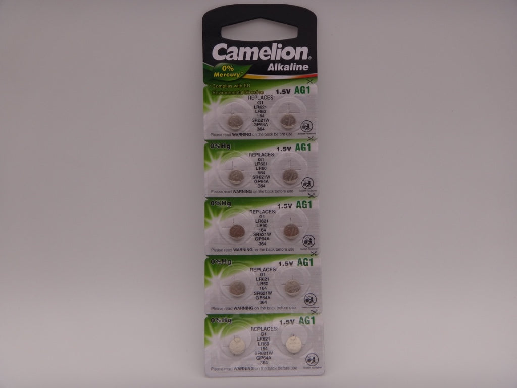 Camelion AG1, baterie ceas 1.5V alcalina LR621, LR60, 164, SR621W, GP64A, 364 blister 10