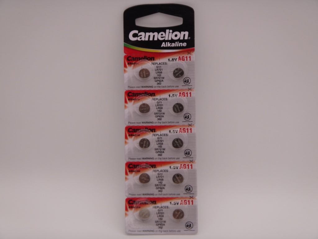 Camelion AG11, baterie ceas 1.5V alcalina, LR72, LR58, 162, SR721W, GP62A, 362 blister 10