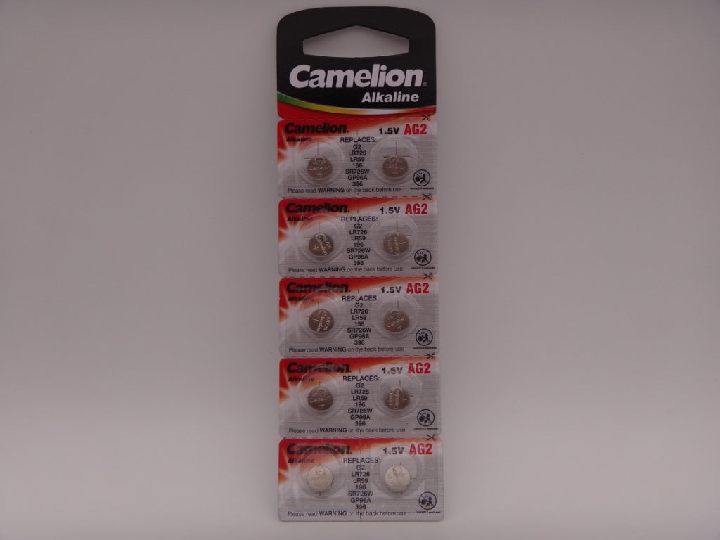 Camelion AG2, baterie ceas 1.5V alcalina, LR726, LR59, 196, SR726W, GP96A, 396 blister 10