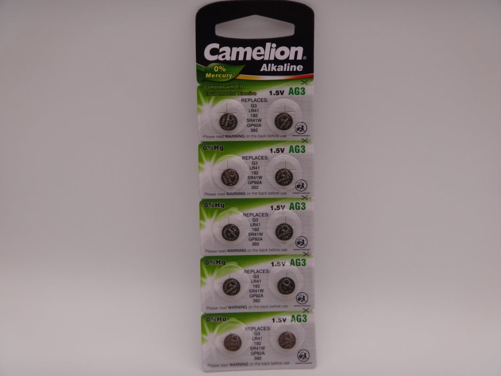 Camelion AG3, baterie ceas 1.5V alcalina, LR41, 192, SR41W, GP92A, 392 blister 10