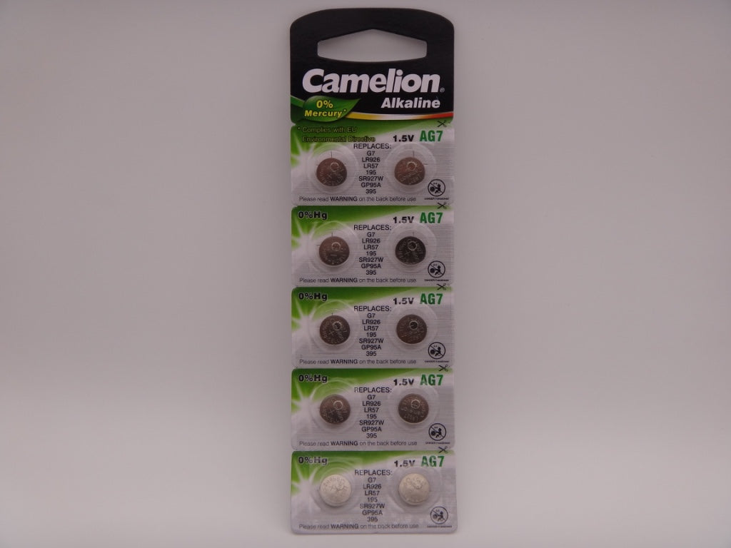 Camelion AG7, baterie ceas 1.5V alcalina, LR926, LR57, 195, SR927W, GP95A, 395 blister 10