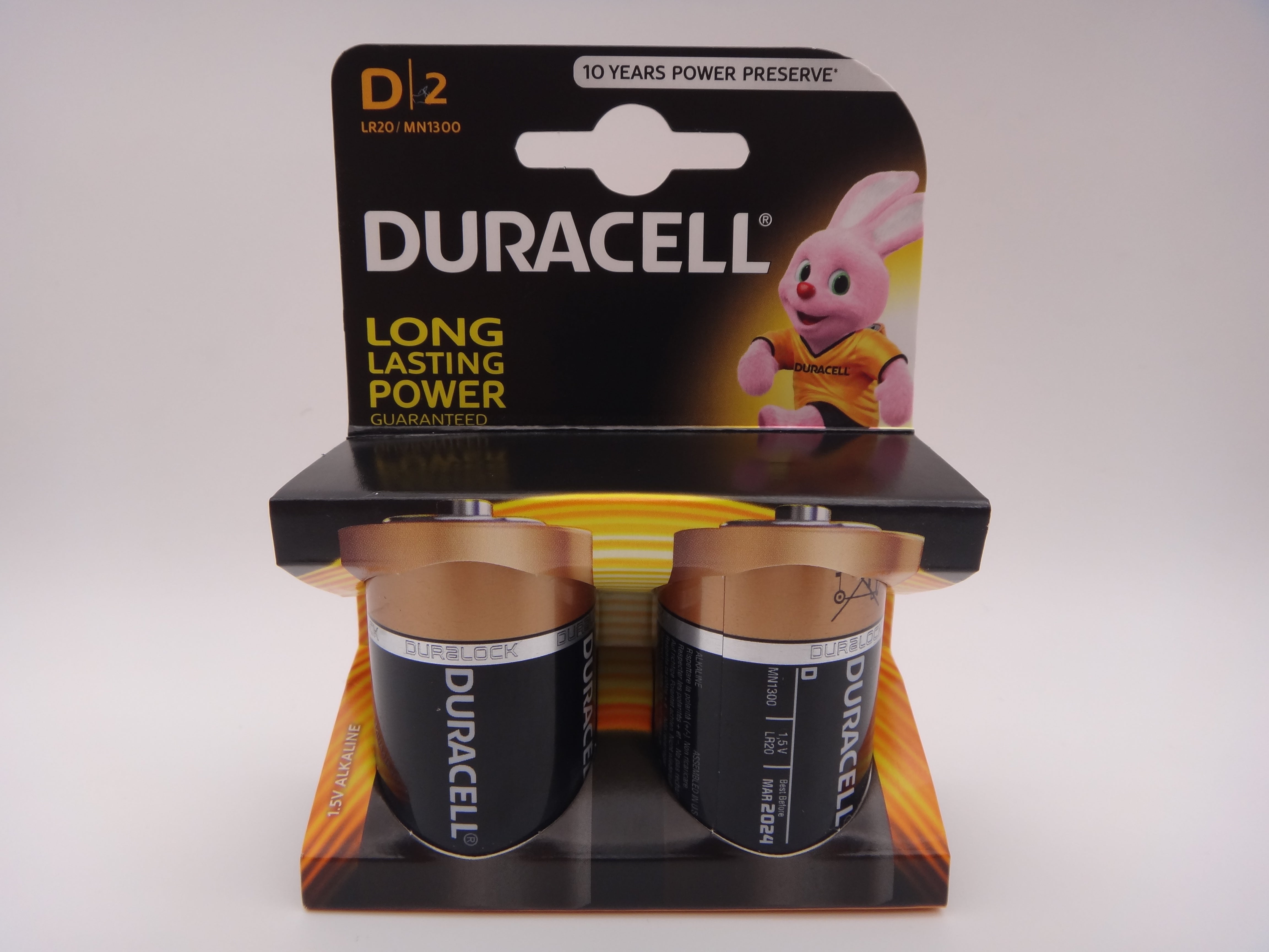 Duracell LR20 D 1.5V MN1300 duralock baterii alcaline blister 2