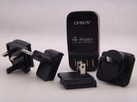 Incarcator USB x 4 la priza 110V- 220V pentru UK-USA-EU-ASIA maxim 2.4Ah LVSUN