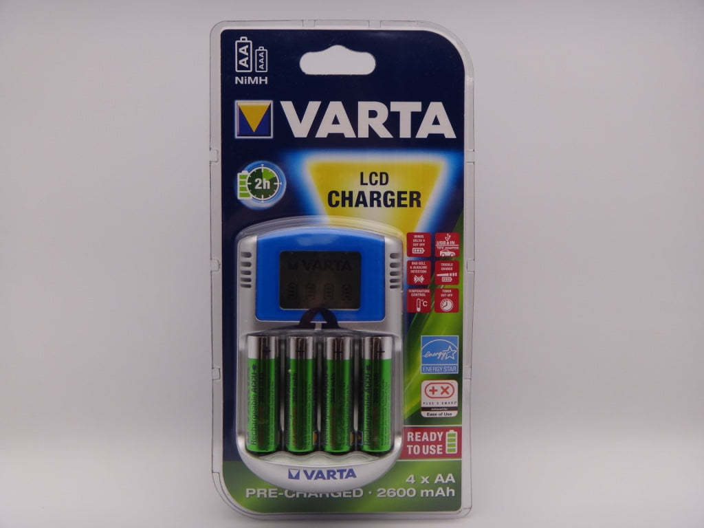 Incarcator Varta LCD 57070 cu 4 acumulatori Varta R6 AA 2600mah