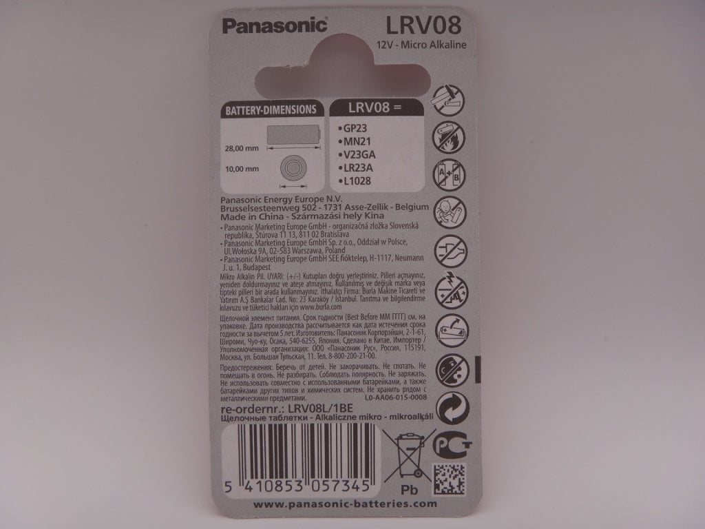 Panasonic LRV08 baterie telecomanda auto 12V, 23A, MN21 alcalina