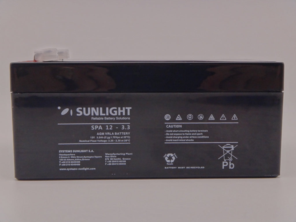 Sunlight 12V 3.3Ah baterie AGM VRLA SPA 12 - 3.3