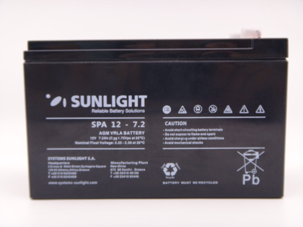 Sunlight 12V 7.2Ah acumulator AGM VRLA SPA 12-7.2 F2
