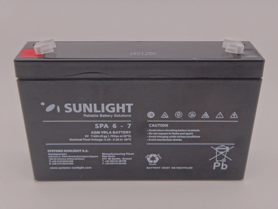Sunlight 6V 7Ah acumulator AGM VRLA SPA6-7