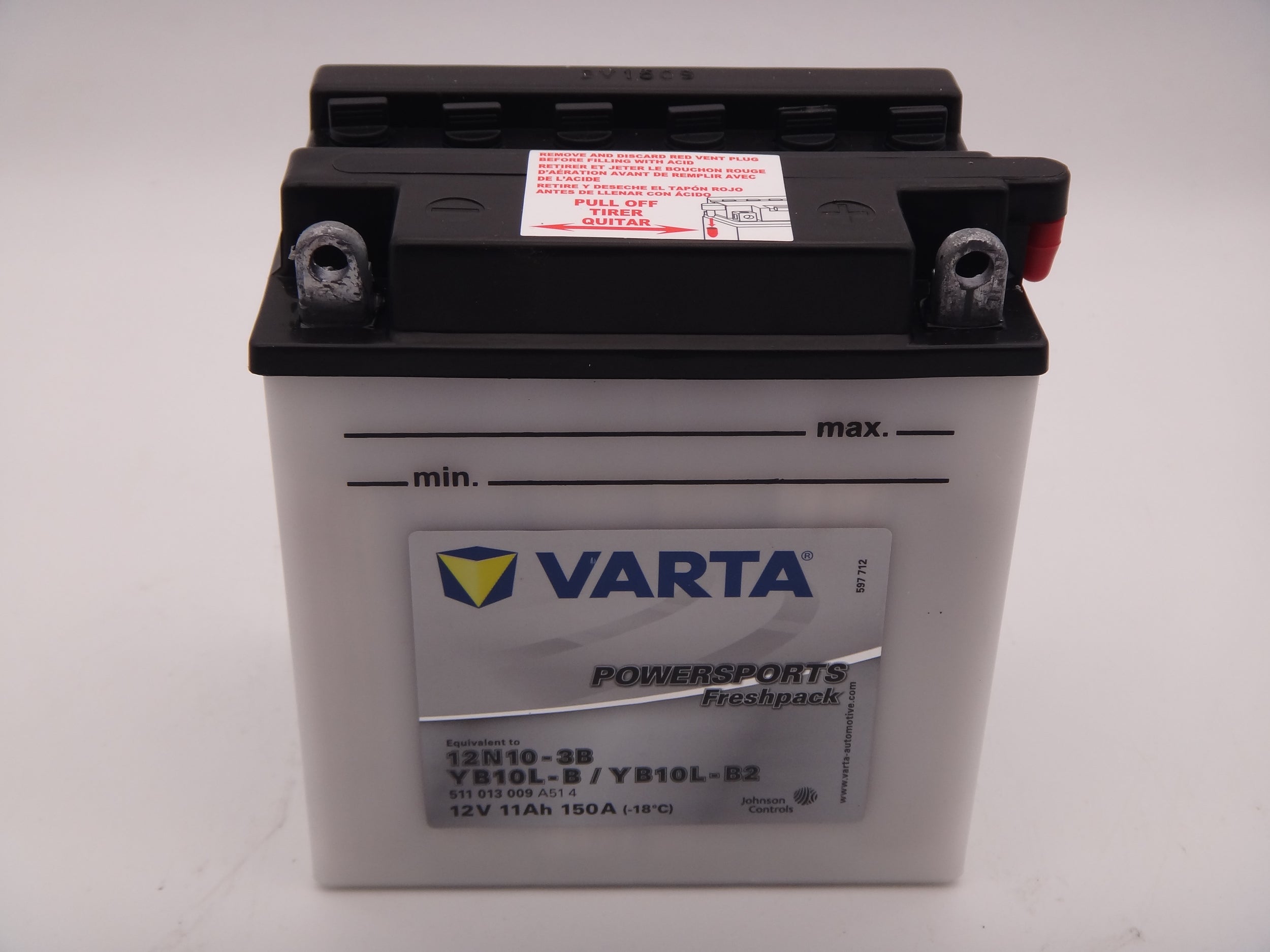 Varta YB10L-B, YB10L-B2 baterie moto, scuter, atv 12V 11Ah 150A cod 511013009 Powersports Freshpack