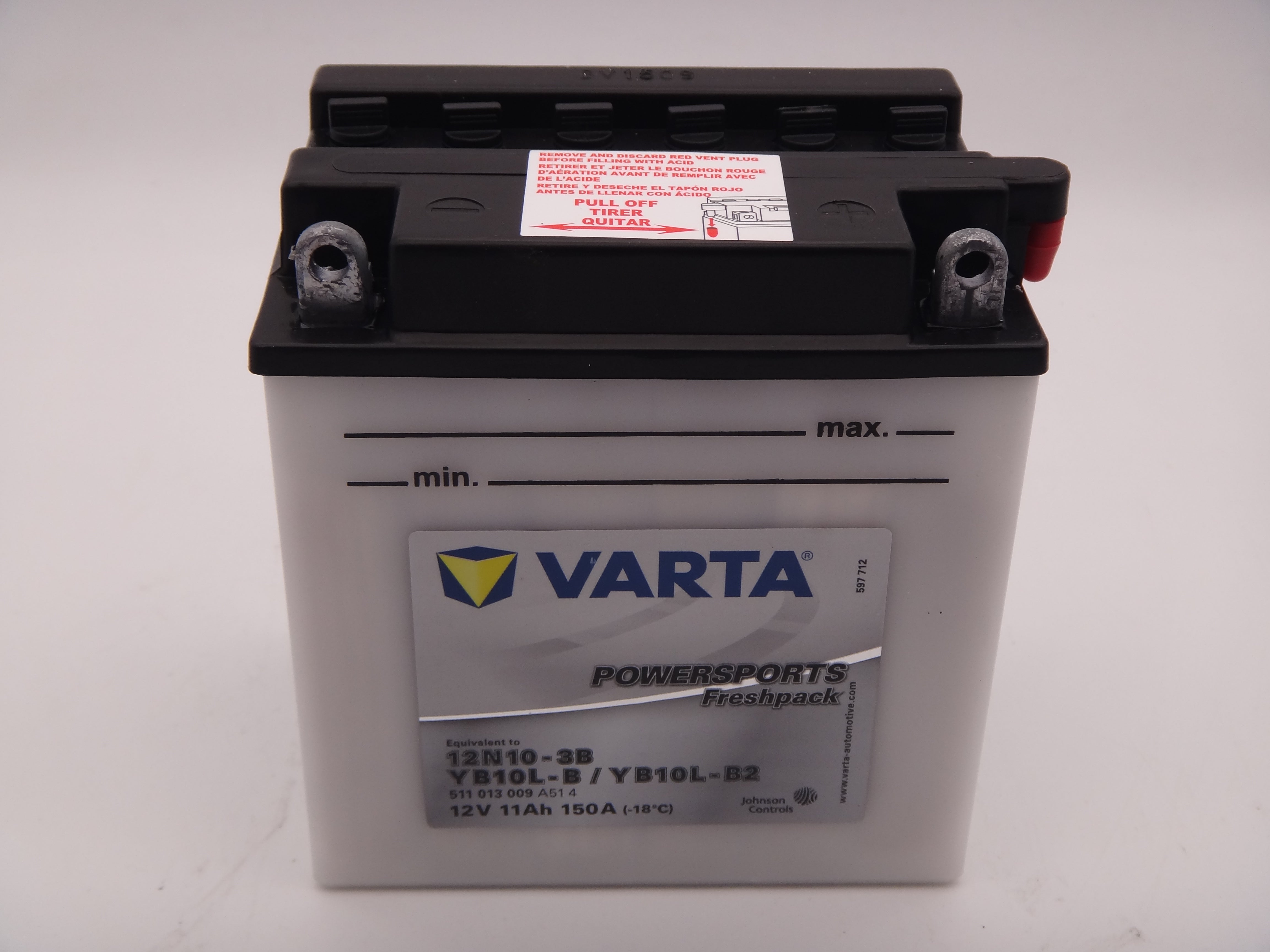 Varta YB10L-B, YB10L-B2 baterie moto, scuter, atv 12V 11Ah 150A cod 511013009 Powersports Freshpack