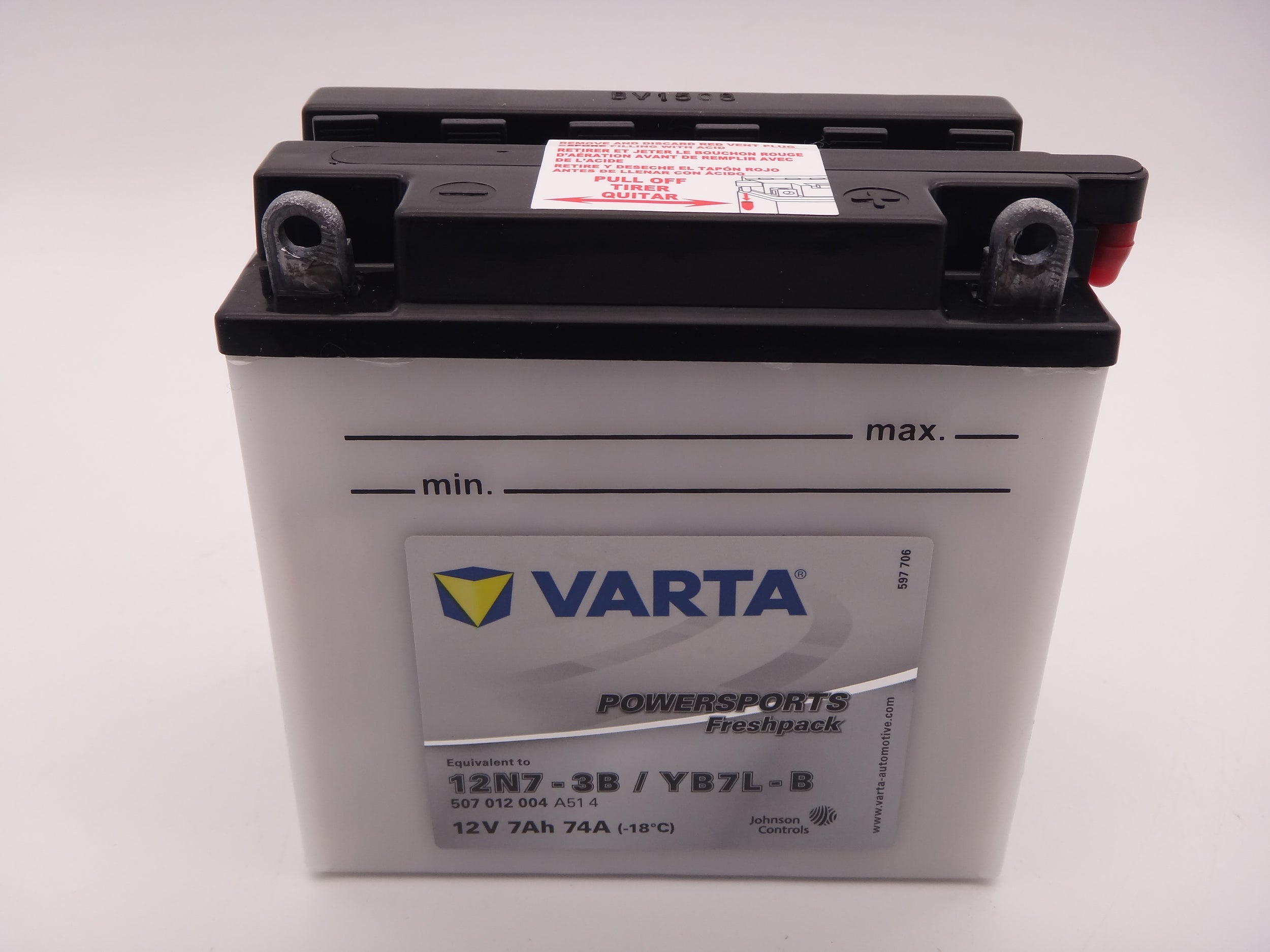 Varta 12N7-3B, YB7L-B baterie moto 12V 7Ah 74A cod 507012004 Powersports Freshpack